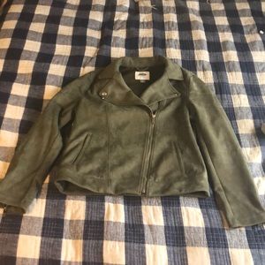 MOTO JACKET - OLIVE GREEN